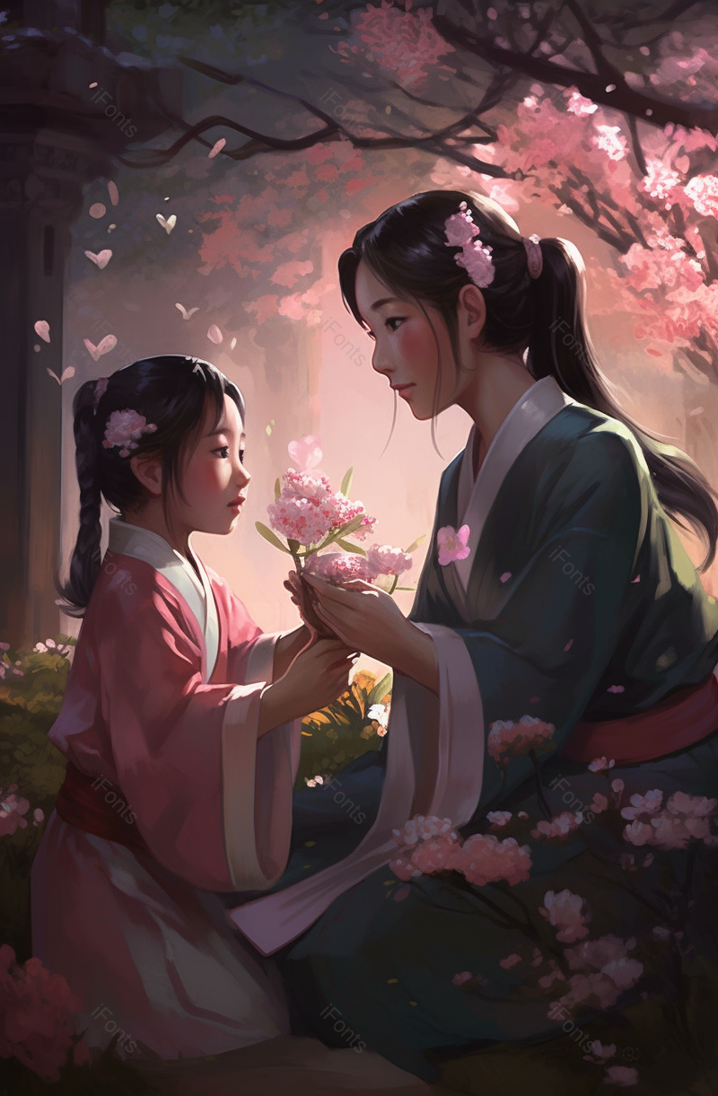手绘中国风水粉画感恩母亲节背景,插画/手绘图,插画/手绘图库,插画/手绘图下载,插画/手绘